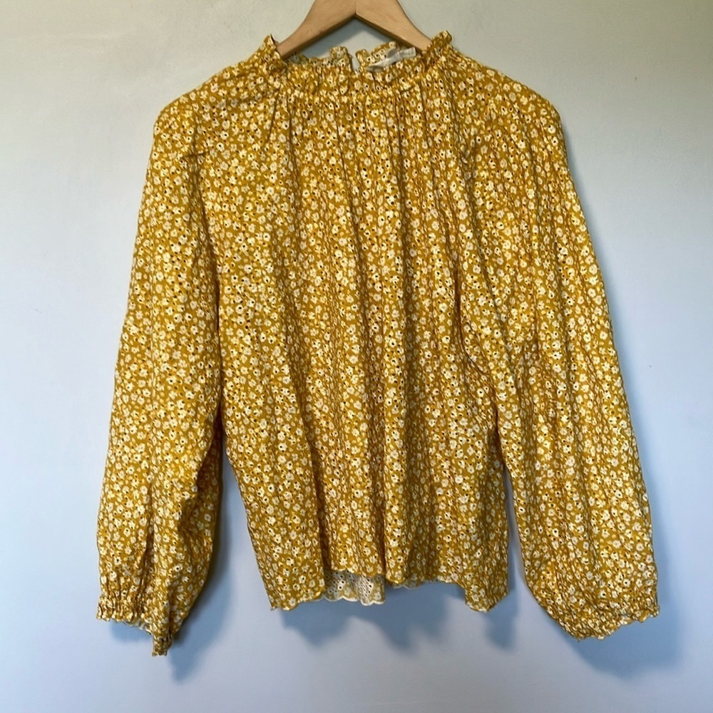 The GREAT. Floral Yellow Blouse